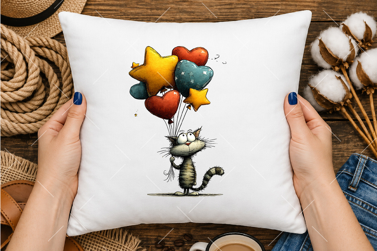 Whimsical Cat Clipart Bundle, a Seasonal Illustration by OK Design (Photo 4 of 6)