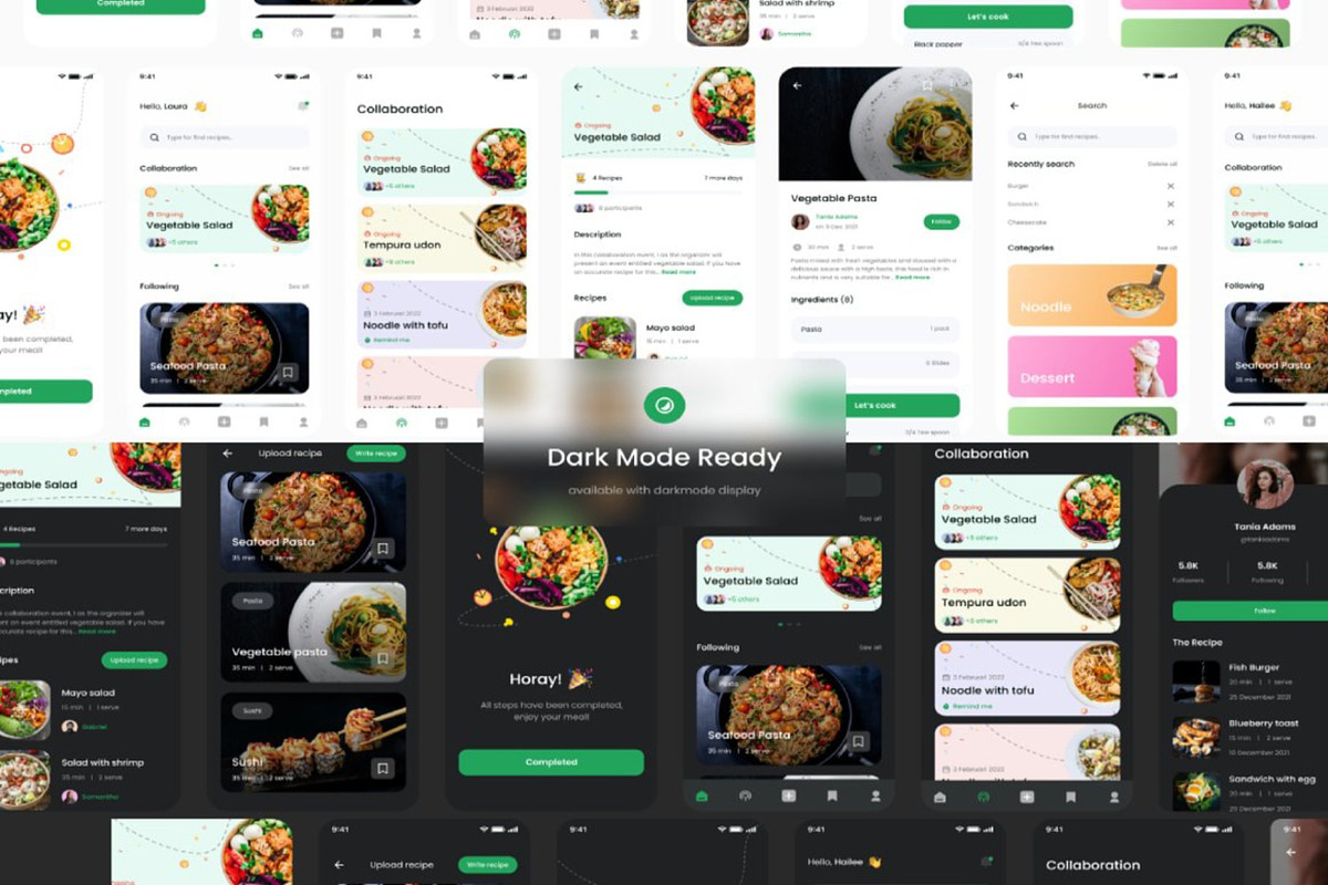 Food Recipe UI KIT, an UI Kit Template by Lumina_ui_ux202 (Photo 3 of 6)
