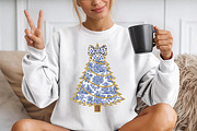 Chinoiserie Coquette Glitter Christm, a Seasonal Illustration by YA Design (Thumbnail 3 of 4)