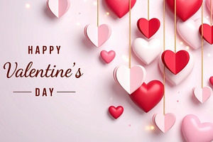 Happy Valentine’s Day with Hanging Hearts, an Abstract Photo by Davizro's Market