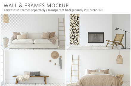 BOHO HOME Wall&Frame Mockups, a Poster Template by MyHomeMockups