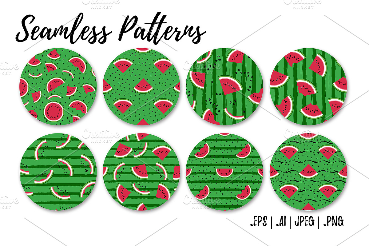 Watermelon patterns & more, a Background Graphic by NKTN graphics (Photo 5 of 7)