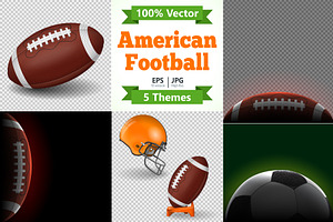 American Football Objects and Poster, an Object Illustration by TAlex