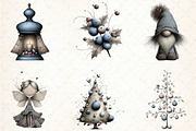 Whimsical Icy Blue Christmas Bundle, an Illustration by DreamCafeArt (Thumbnail 3 of 6)