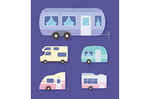 different trailer camping, a Transportation Illustration by studiogstock