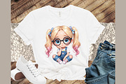 Quirky Cute Little Girl Clipart, an Illustration by Sublimation Artist (Thumbnail 5 of 9)