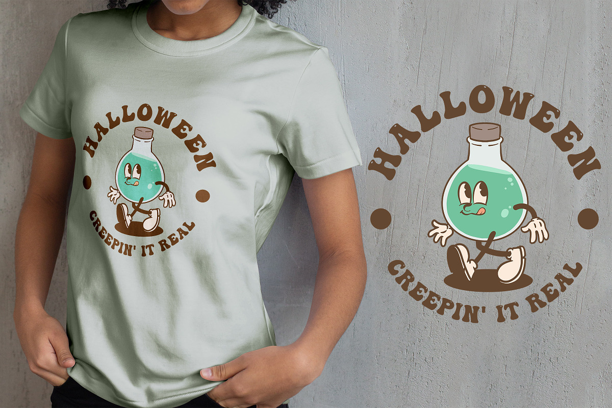 Halloween Bottle Vintage Cartoon, an Illustration by vectstudio (Photo 5 of 5)