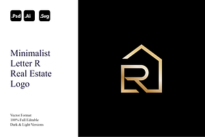 Minimalist Letter R Real Estate Logo