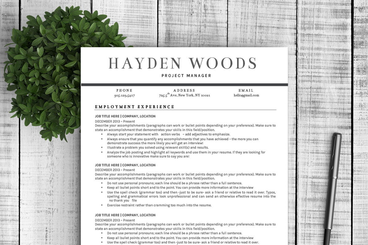 Resume Template Hayden, a Resume Template by Resume Template Shoppe (Photo 3 of 5)