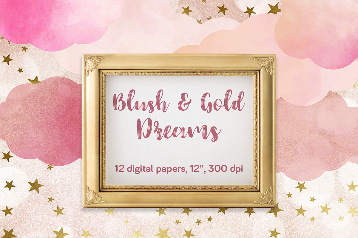 Blush & Gold Dreams Papers, a Texture Graphic by Chus Moreno Studio (Photo 1 of 8)