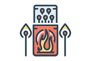 Matches arson color icon, a Duotone Icon by Creative priyanka