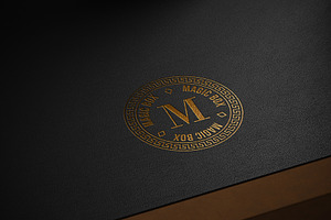 Embossed Gold Logo Mockup On Leather