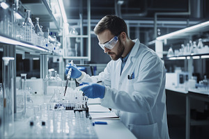 Scientist in protective glasses and, a Health & Medical Photo by MistyDay