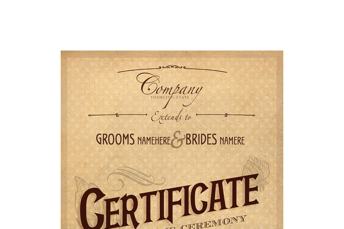 vintage wedding certificate psd, an Illustration by art.podolski (Photo 2 of 3)