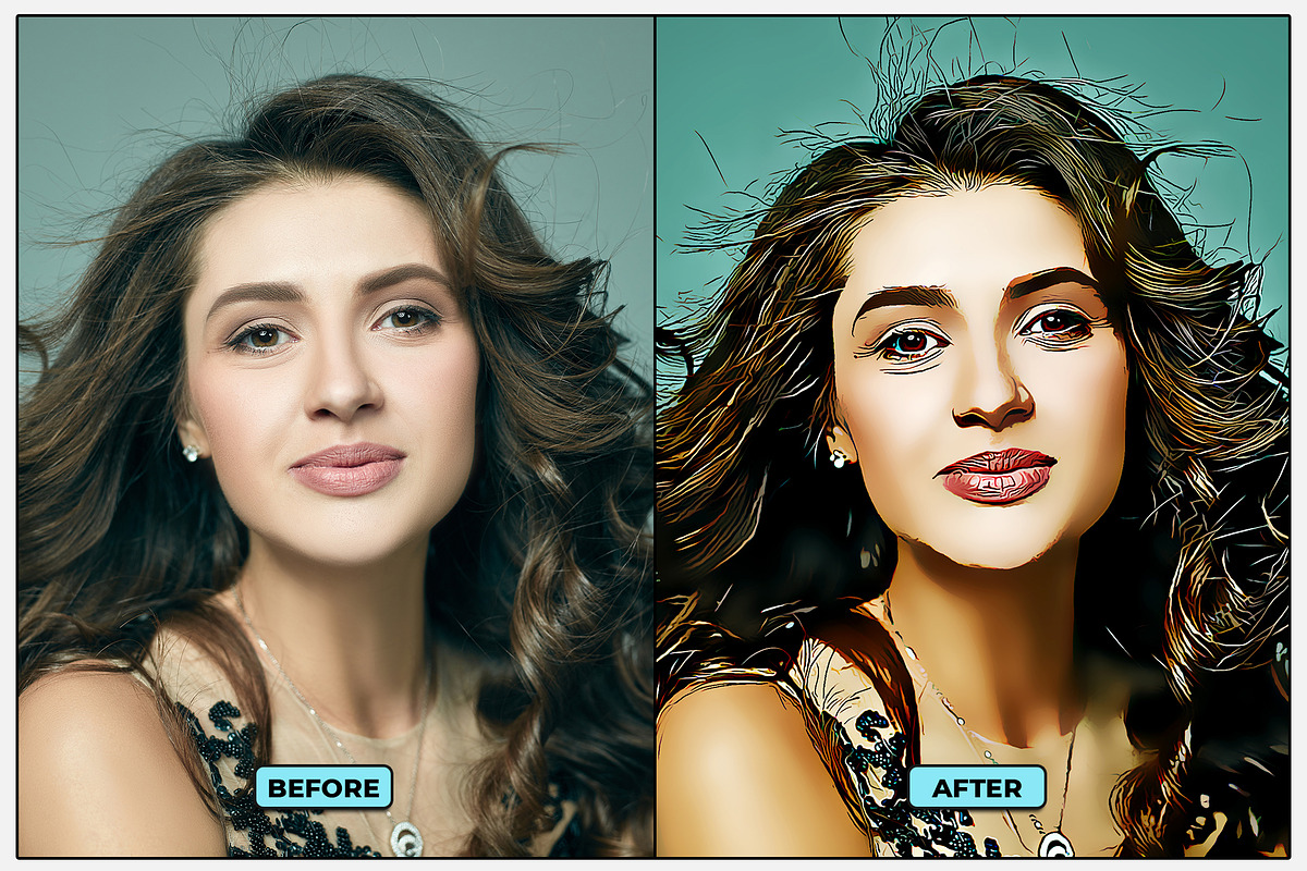 Vector Cartoon Photoshop Action, an Action Add-On by msartworks (Photo 7 of 9)
