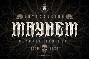 Mayhem, a Blackletter Font by Muntab_Art