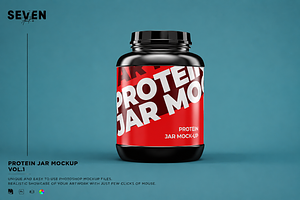 Large Protein Jar Mockup, a Packaging Mockup by Se٧enStudio