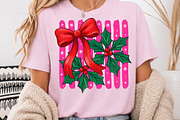 Coquette Red Christmas Bow Holly PNG, a Seasonal Illustration by Rose Art (Thumbnail 3 of 4)