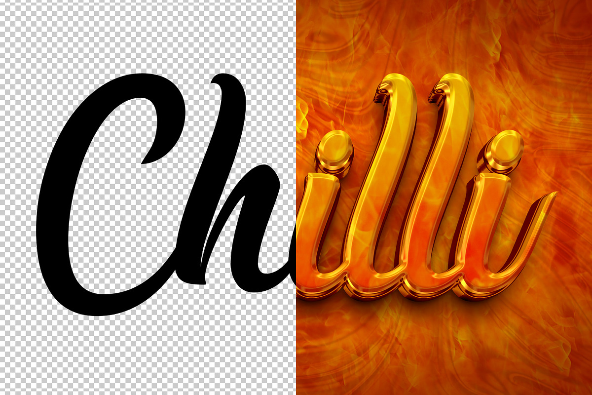 Chilli 3D editable text effect, a Layer Style Add-On by Hello Muh (Photo 2 of 2)