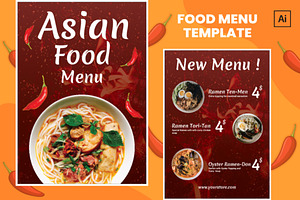 Exquisite Asian Food Menu Design