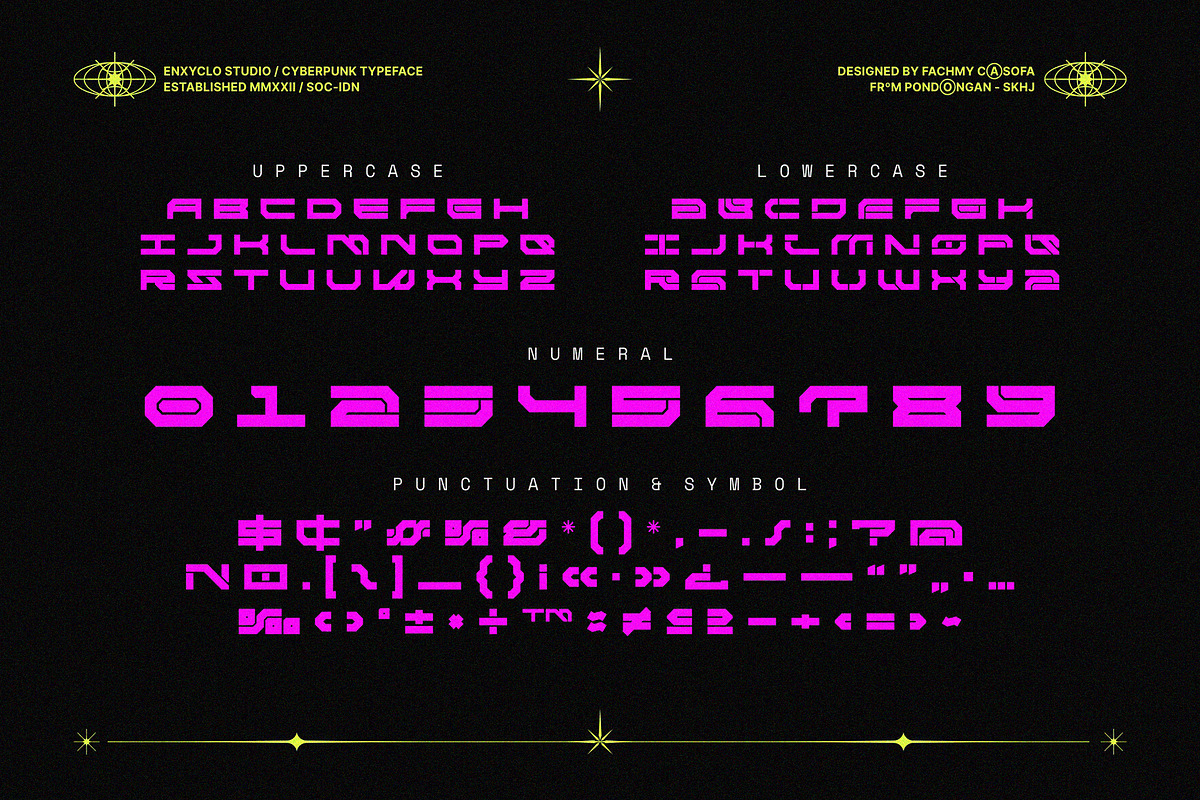 NCL RABEGS - Cyberpunk Font, a Sans Serif Font by Enxyclo Studio (Photo 11 of 12)