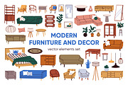 Modern furniture set. Home decor, an Object Illustration by Good Studio (Thumbnail 1 of 7)