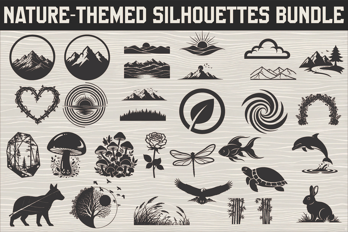 versatile nature-themed silhouettes, an Illustration by Amazin_art (Photo 1 of 31)