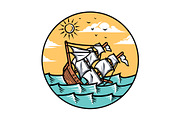 ship sinking in the ocean, an Illustration by gunaonedesign (Thumbnail 1 of 5)