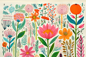 Vintage Flower Garden