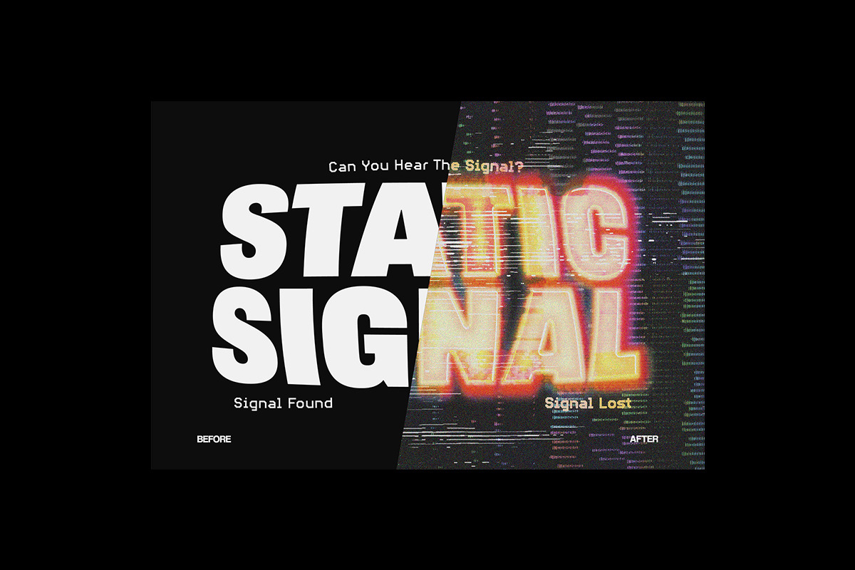 Retro VHS Glitch Text Effect, a Layer Style Add-On by Matsero (Photo 4 of 4)