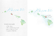 Watercolor Map of Hawaii, a Graphic by Beloved Paper (Thumbnail 3 of 6)