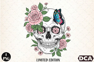 Floral Skull Png,Limited Edition Png, an Illustration by DreamCafeArt