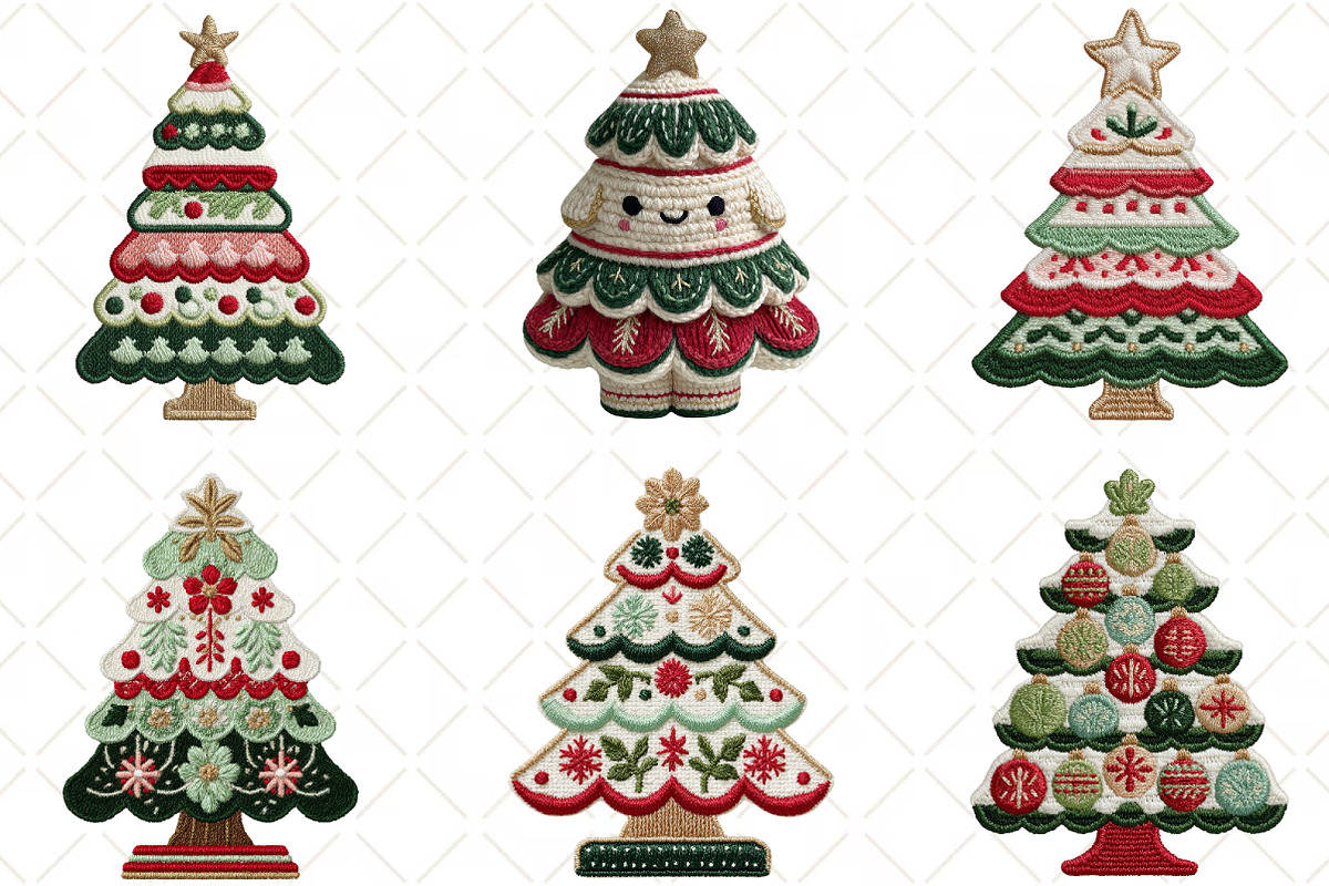 Crochet Christmas Tree Clipart, an Illustration by Black Bird Studio (Photo 6 of 6)