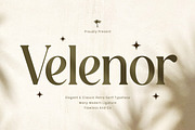 Velenor - Elegant Retro Serif Font, a Serif Font by Flawless And Co (Thumbnail 1 of 10)