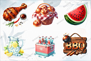 Watercolor Bbq Barbecue Clipart, a Graphic by designcity5 (Thumbnail 3 of 5)