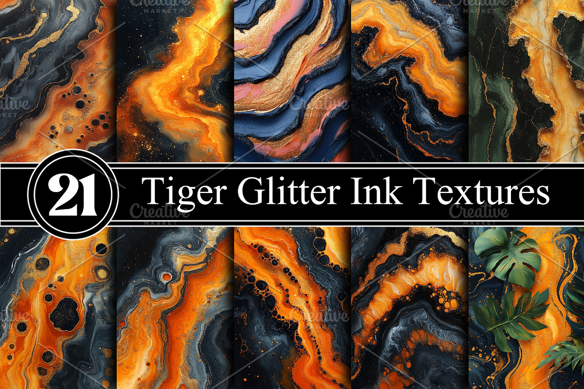 Tiger Glitter Ink Textures, an Illustration by RobertsArt (Photo 1 of 5)