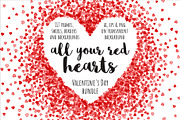 All your red hearts bundle, a Pattern Graphic by ekmelica (Thumbnail 1 of 18)