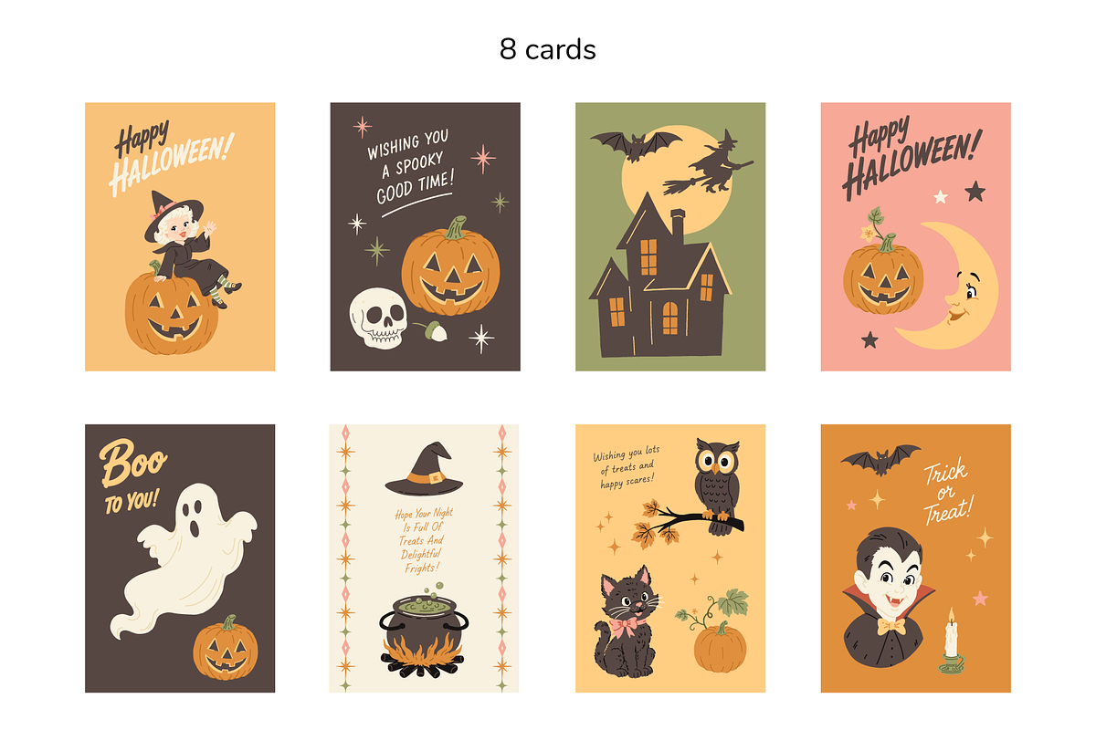 Vintage Halloween Design Bundle, a Seasonal Illustration by Digitaliya (Photo 6 of 9)