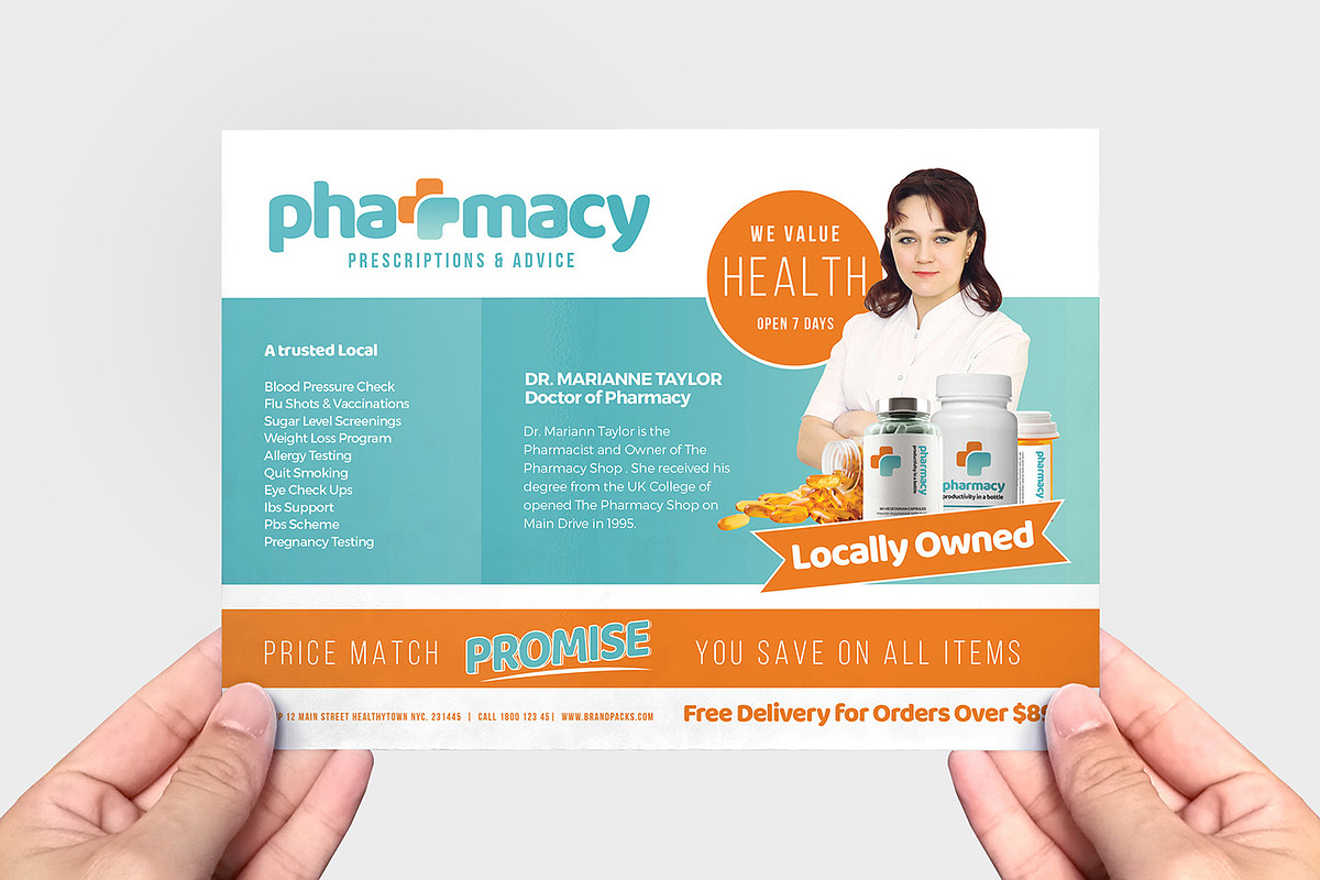 Pharmacy Flyer Template, a Flyer Template by BrandPacks