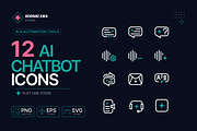 AI Chatbot Line Icon Set, an Outline Icon by Iconic Era (Thumbnail 2 of 4)