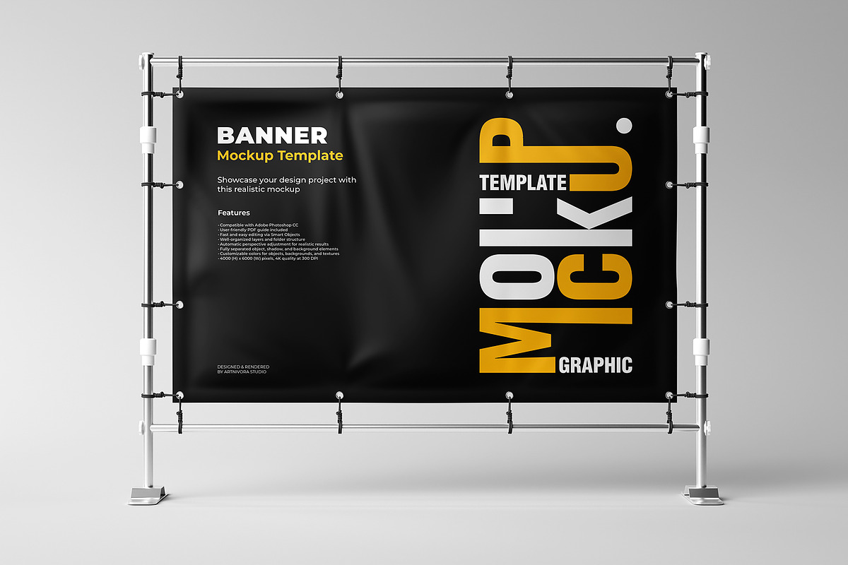 High Quality Banner Mockup Design, an Advertising Mockup by Artnivora.Std (Photo 6 of 6)