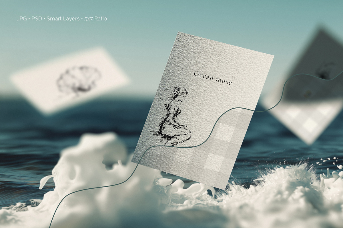 Ocean Card Mockups – Paperlight 02., a Household Mockup by NikiArts (Photo 5 of 11)