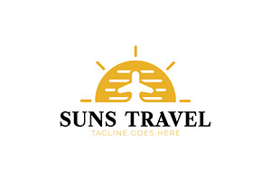 Airplane With Sun Logo Identity, a Branding & Logo Template by Signatoro