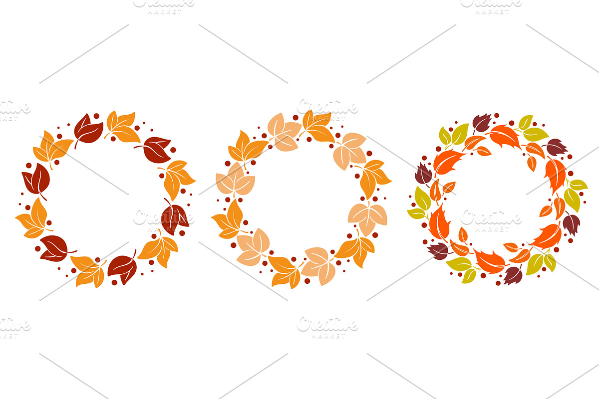 Aesthetics fall wreaths of colorful, an Illustration by Tati_Kli