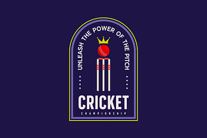 cricket ball and crown logo minimal, a Branding & Logo Template by Pyruos ID