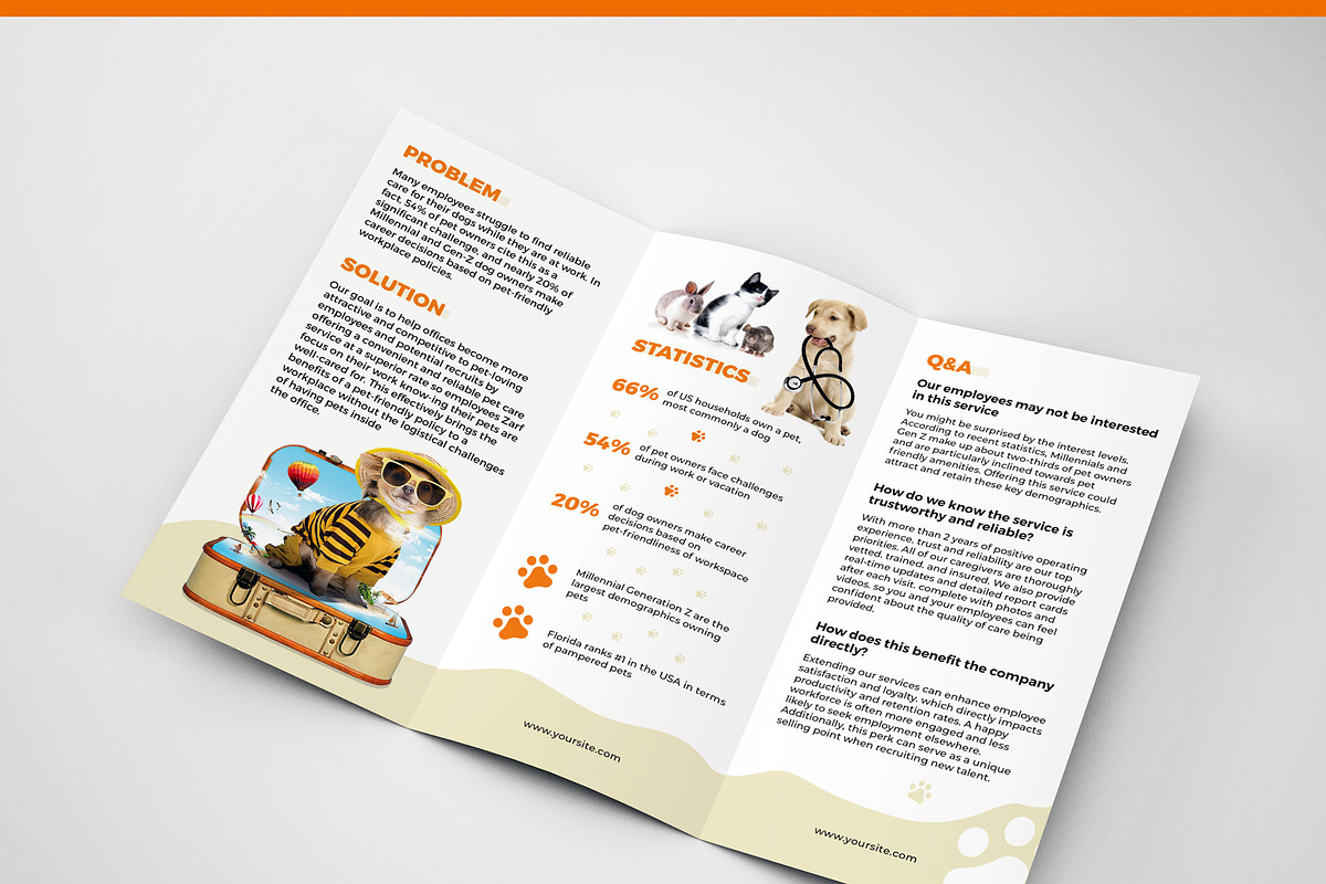 Pet Care Trifold Brochure Design, a Brochure Template by NasirGrfx (Photo 2 of 3)