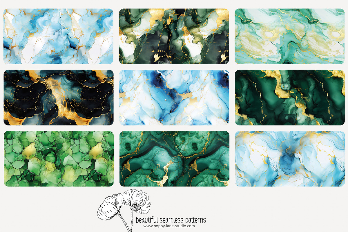 80 cool alcohol ink seamless pattern, a Pattern Graphic by Poppy Lane Studio (Photo 6 of 11)