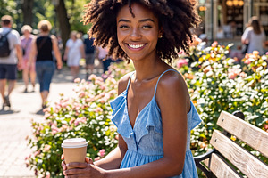Young african american woman in blue, a Person Photo by Volff