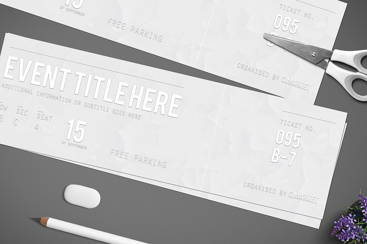 White Dream Event Ticket, an Invitation Template by Tzochko (Photo 4 of 5)