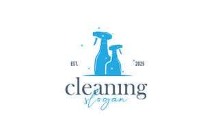 cleaning logo design minimalist, a Branding & Logo Template by Maylianaw28